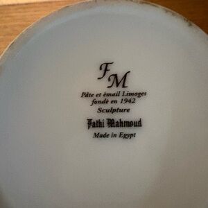Fathi Mahmoud Limoges Porcelain Sculpture - White with Gold Rim